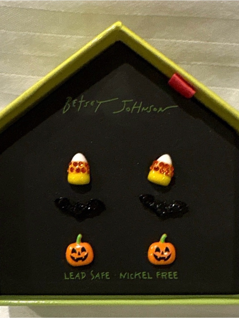 Betsey Johnson Kids Halloween Earring Set - Yellow, Orange, Black